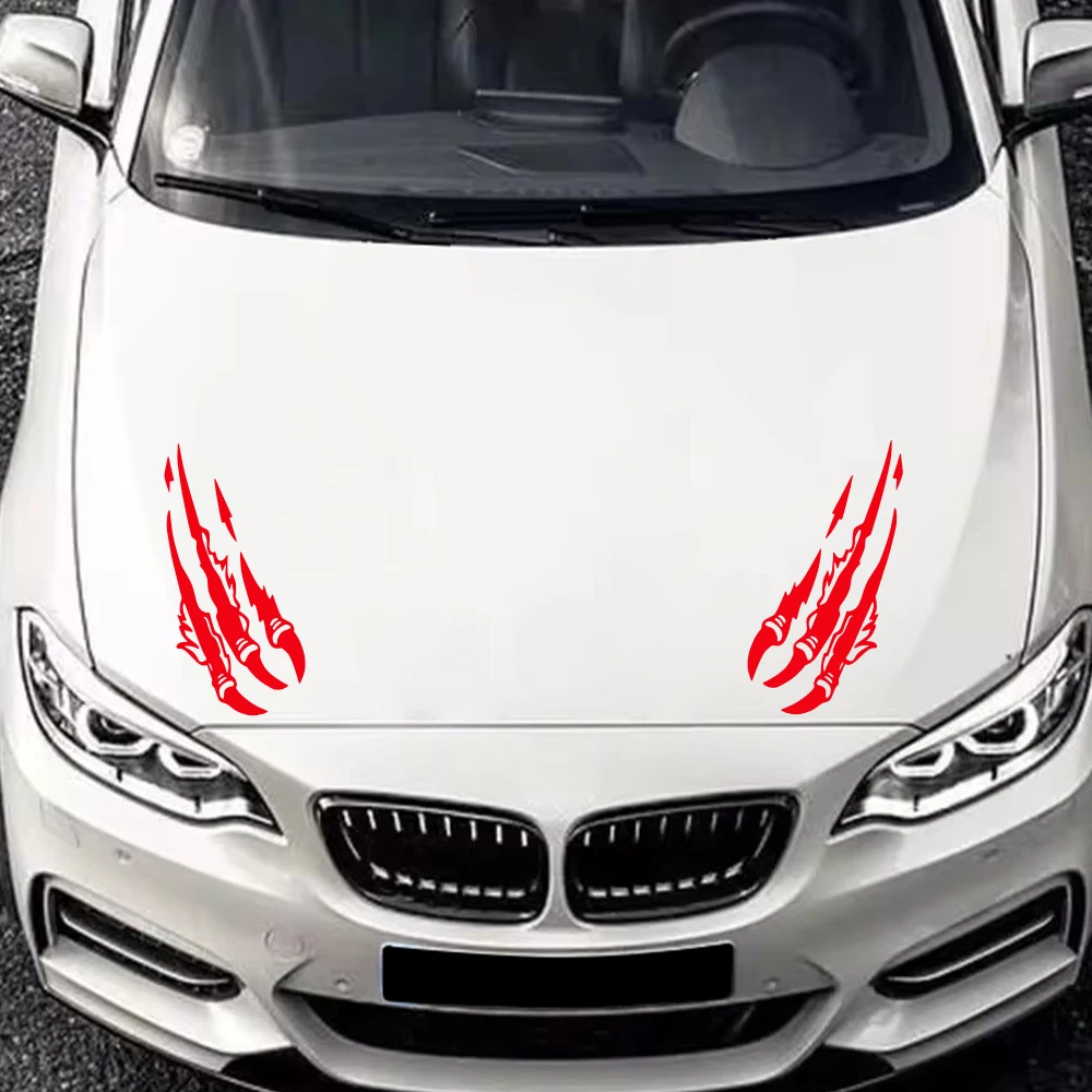Claw Mark Pattern Car Engine Hood Stickers Scratch Decor Vinyl Decals Auto Bonnet Cover Tunning Decoration Stickers Accessories