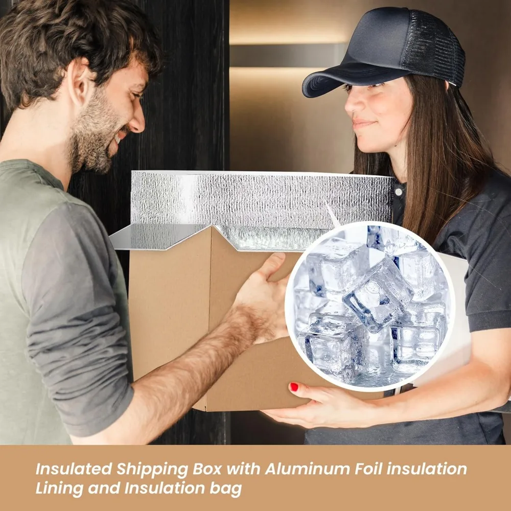Reusable Insulated Shipping Boxes with Aluminum Foil Liners for Cold Pack Frozen Items