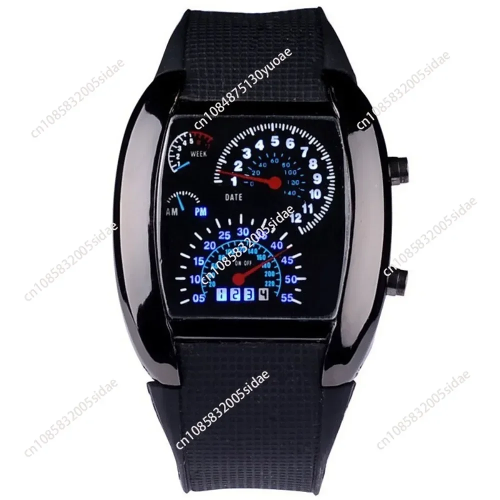 Fashion Men Women LED Digital Dashboard Pattern Dial Sport Wrist Watch Gift