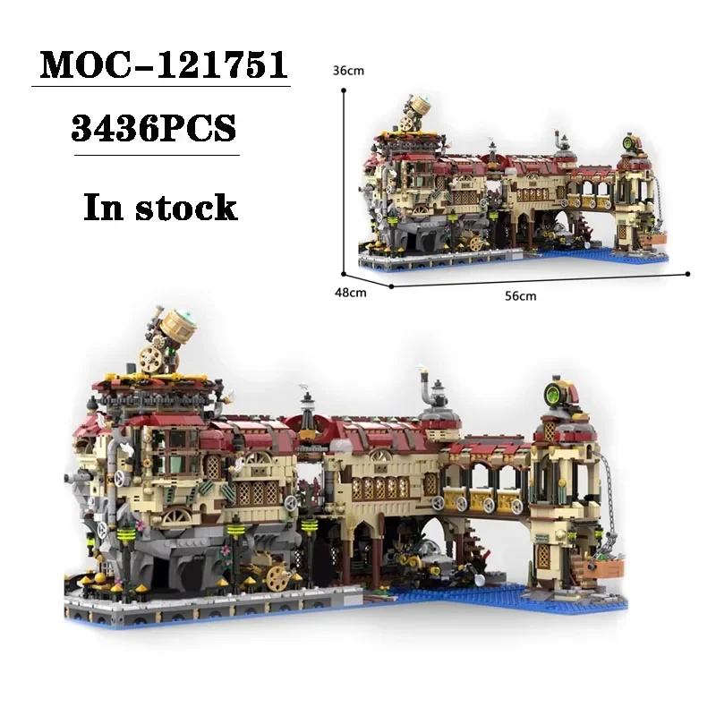 Building Block MOC-121751 Steam Power Machine Punk Splicing Toy Model High Difficulty 3436PCS Children's Birthday Christmas Gift