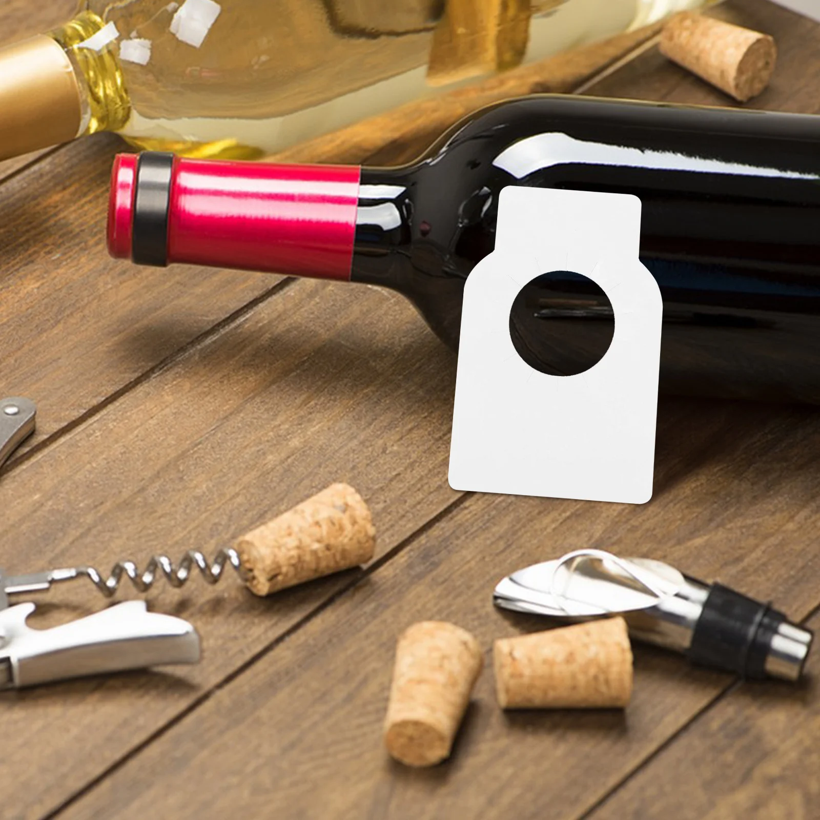 

100pcs Reusable Pvc Wine Bottle Tags Waterproof Double Side Hanging Labels For Cellar Display Information Marking Decorative