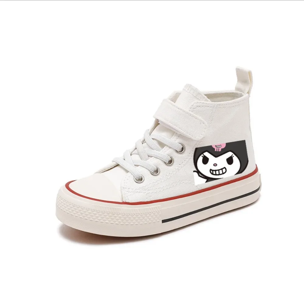 Kuromi Girl High-top Cartoon Girl Kid Fashion Canvas All Seasons Disney Casual comfort Shoes Children Print Boy Tennis Shoes