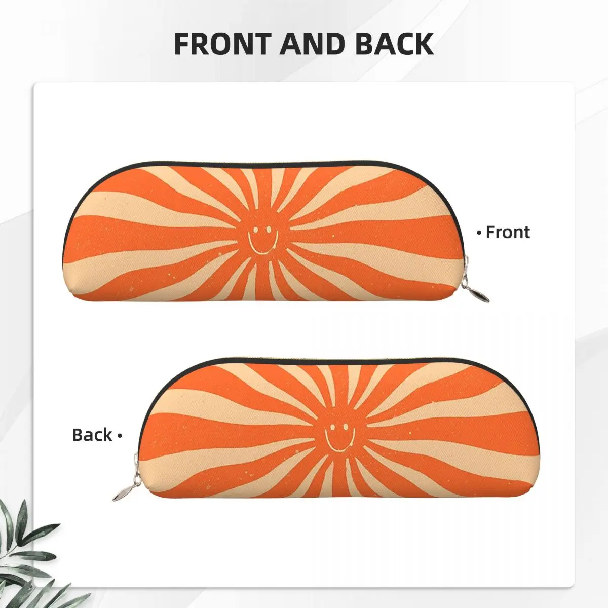 レトロサンビンテージ70年代オレンジペンケースペンポーチ収納文房具用品大容量収納ペンボックスペンバッグ男の子女の子用