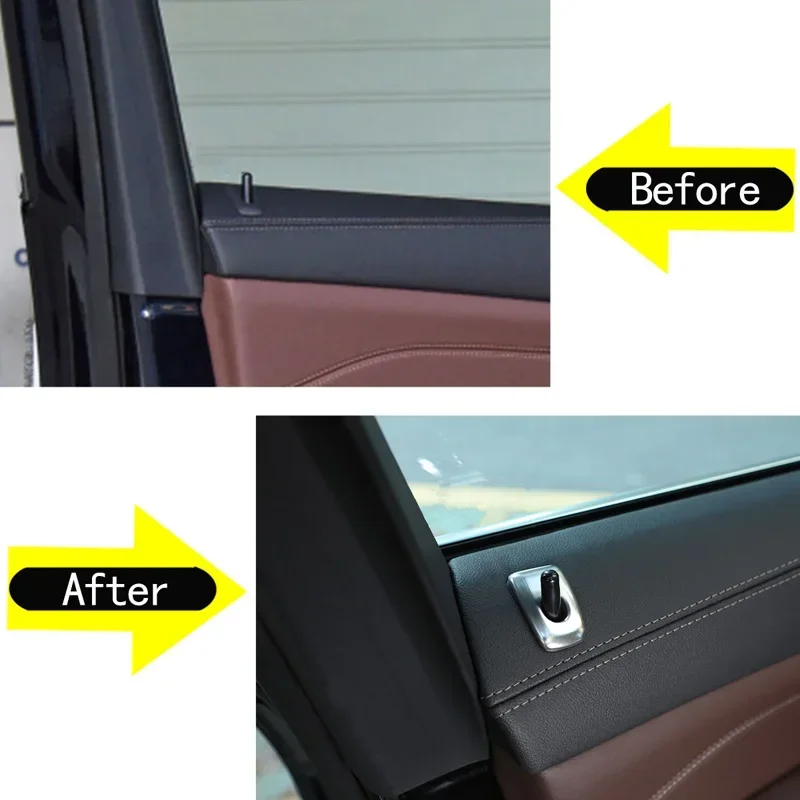 

For 2019-22 BMW X5 X6 X7 G05 G06 G07 Stainless Steel Silver Car Styling Car Interior Door Lock Cover Stickers Car Interior Parts