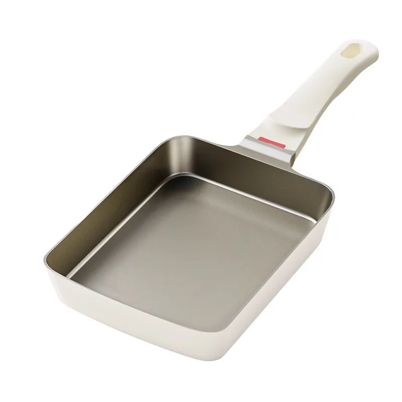 Square Non Stick Frying Pan Titanium Ceramic Coating Omelette Pan Healthy Cookware for Eggs and Breakfast Cooking