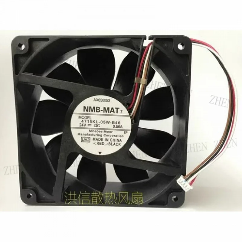 Y ل NMB-MAT 12038 4715KL-05W-B46 DC24V 0.56A 12 سنتيمتر 4-سلك مروحة التبريد العاكس