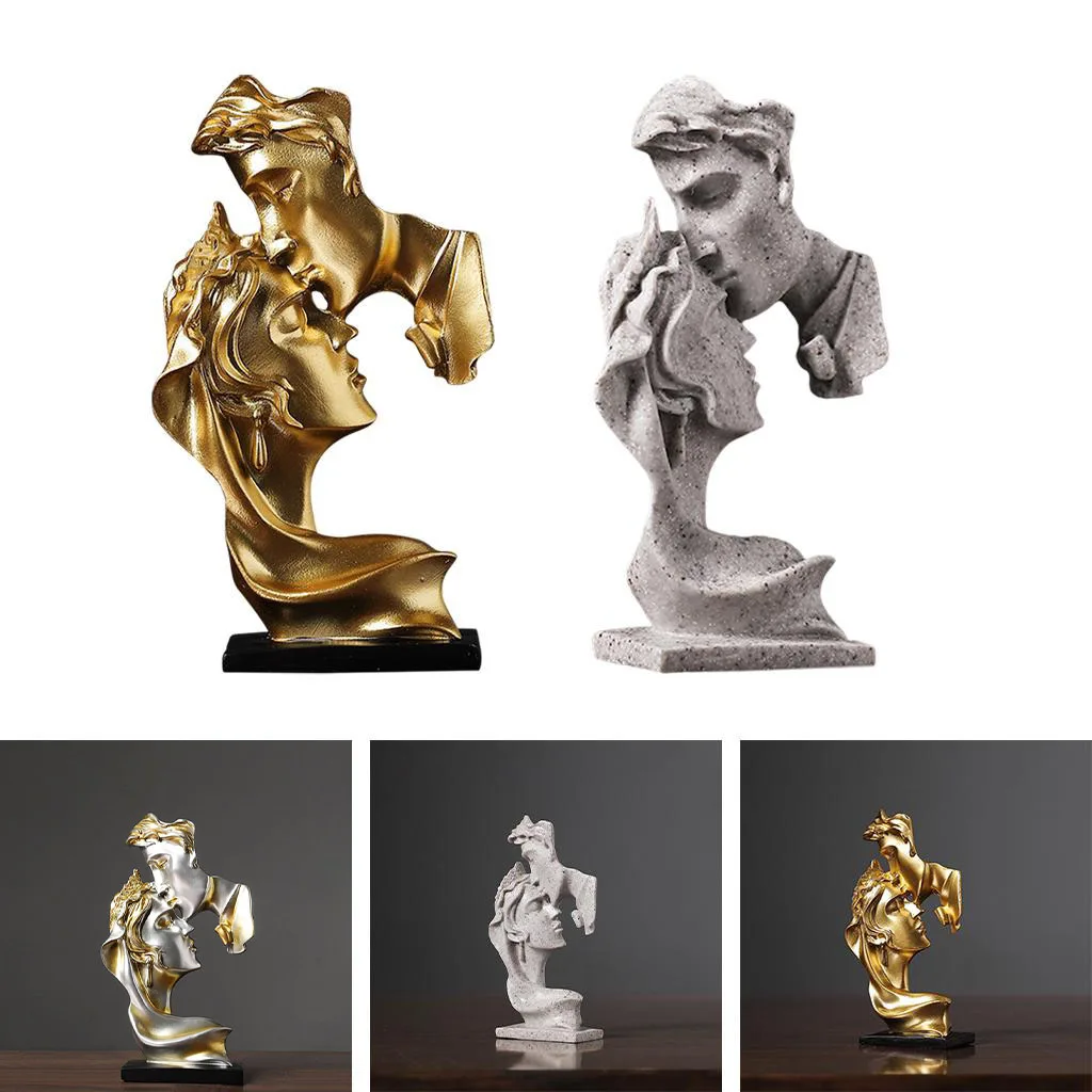 

Mini Lovers Statue Resin Crafts Sculpture Ornaments Home Decorative Figurines Desktop Wine Cabinet Decoration Gift for Lover