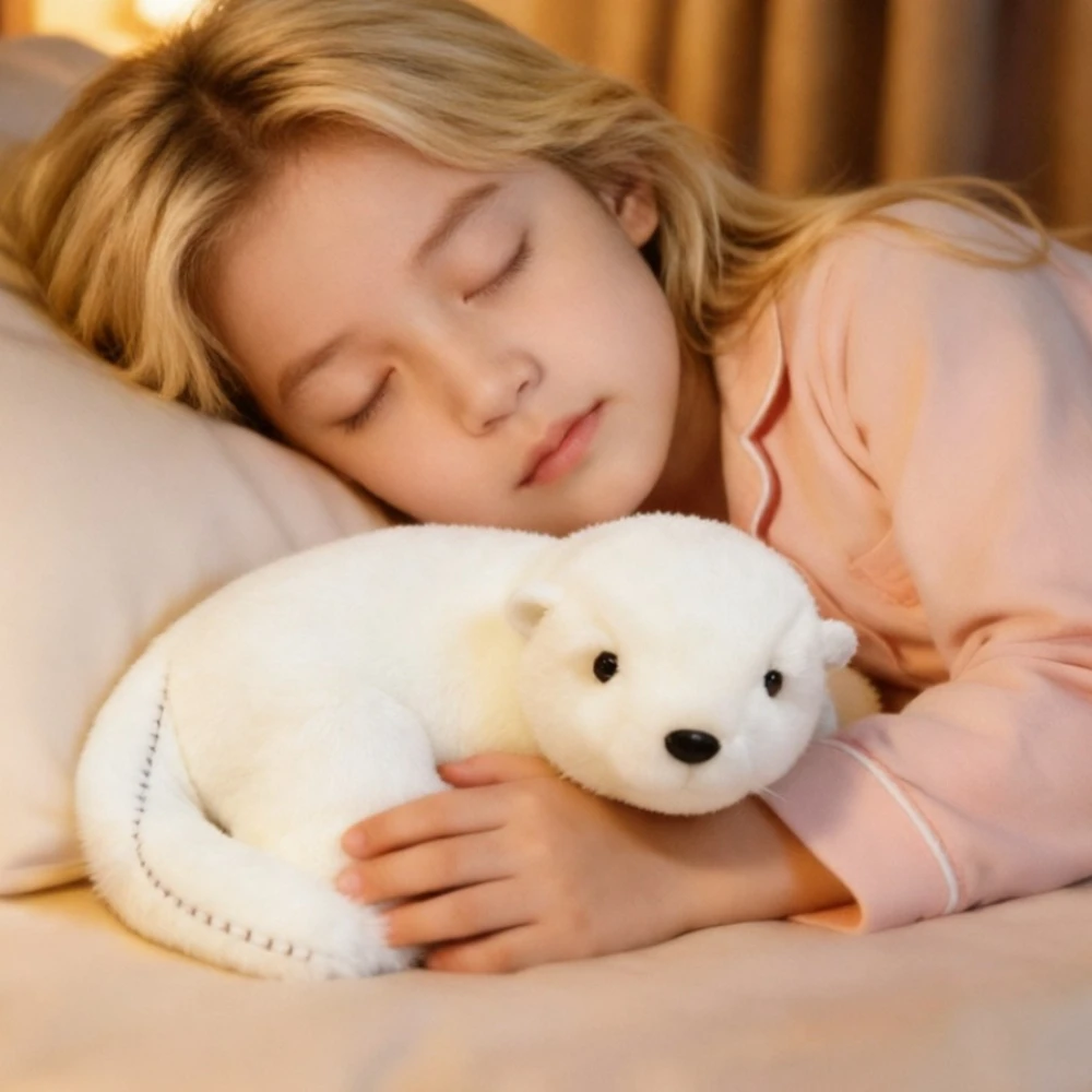 

Мягкая плюшевая игрушка-выдра 35 см, белая, реалистичная, для детей, мальчиков и девочек, подарок на день рождения, декор для дома