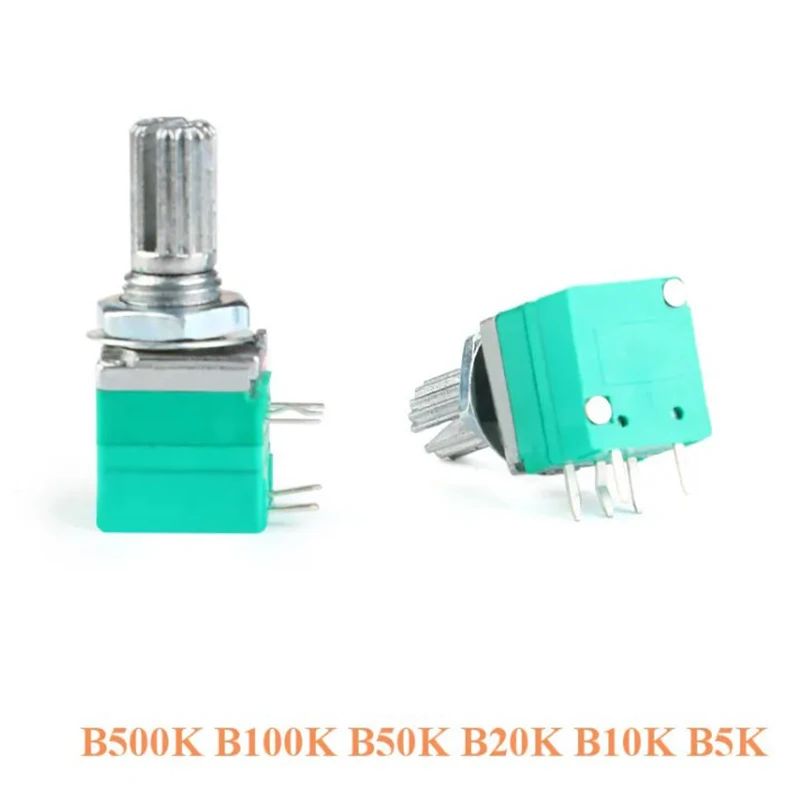 5pcs RV097NS Single Audio Amplifier Seal Potentiometer With Switch 5Pin B5K B10K B20K B50K B100K B500K