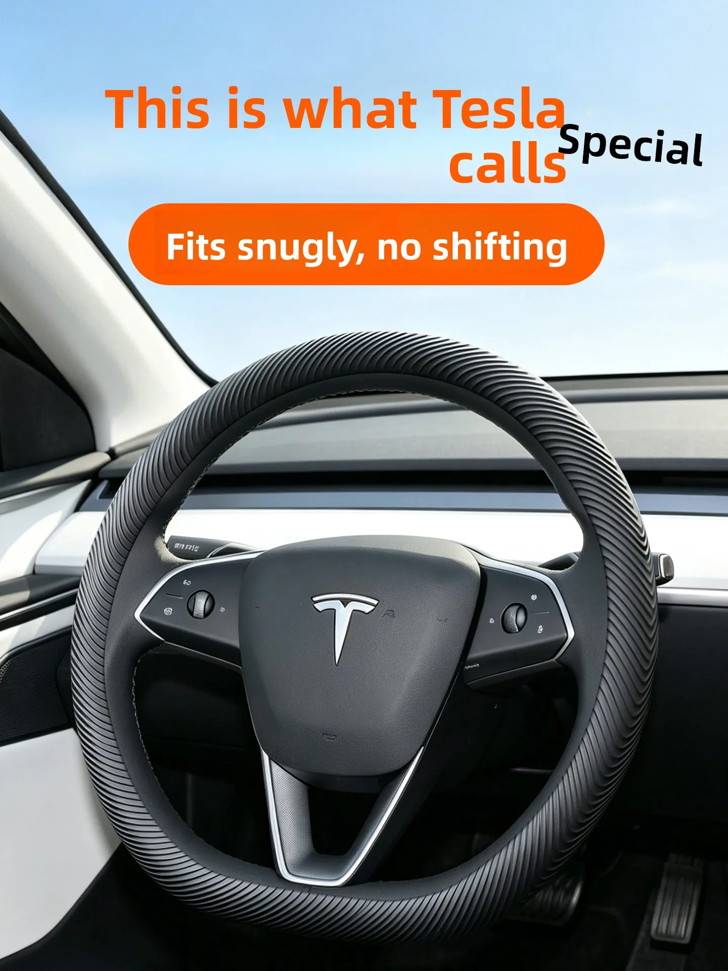 Ultra-Thin Silicone Car Steering Wheel Cover for Tesla Model Y 3 Refreshed Y 3 YL X Automobile Steering Wheel Protector Cover