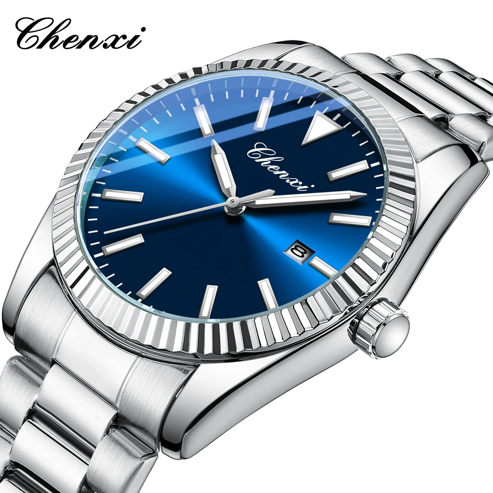 

CHENXI 684 простые часы для мужчин, модные спортивные 3ATM, водонепроницаемый ремешок из нержавеющей стали, повседневные мужские наручные часы, мужские часы