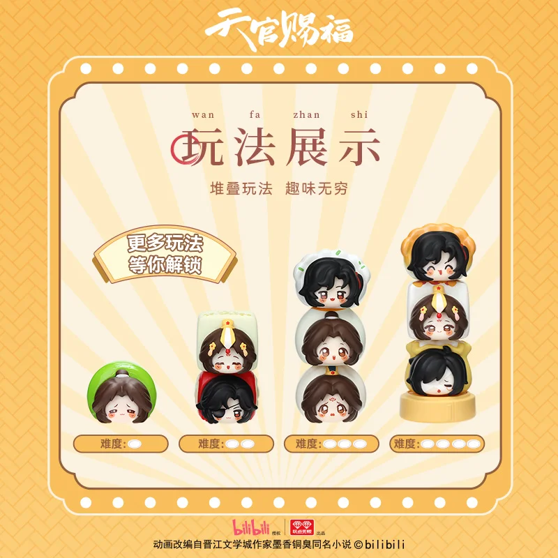 Play some Infinite Heavenly Official Blessing Animation Morning Tea Stacking Music Genuine Peripheral Trendy Play Blind Box Xie