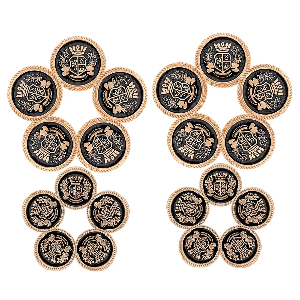 

28Pcs British Style Metal Crown Buttons Set for Blazers Suits Coats Jackets Decorative Sewing Buttons for Clothes DIY Tailoring