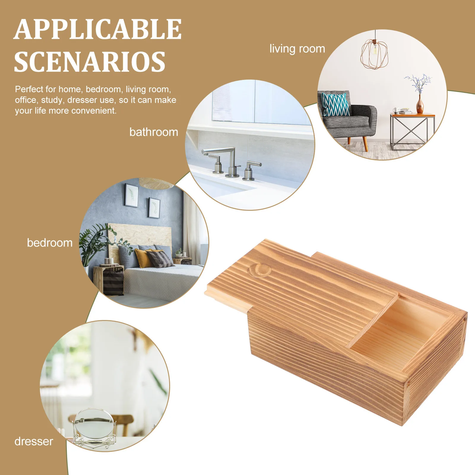 Wooden Jewelry Storage Box Small Wood Case For Earrings Necklaces Bracelets Organizer Trinket Container Desktop Jewelry