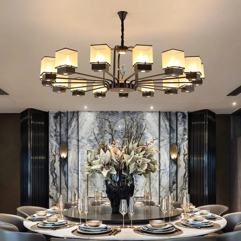 New Chinese Restaurant Hotel Private Room Chandelier Hotel Hunan Restaurant Hot Pot Restaurant Banquet Hall Private Room with