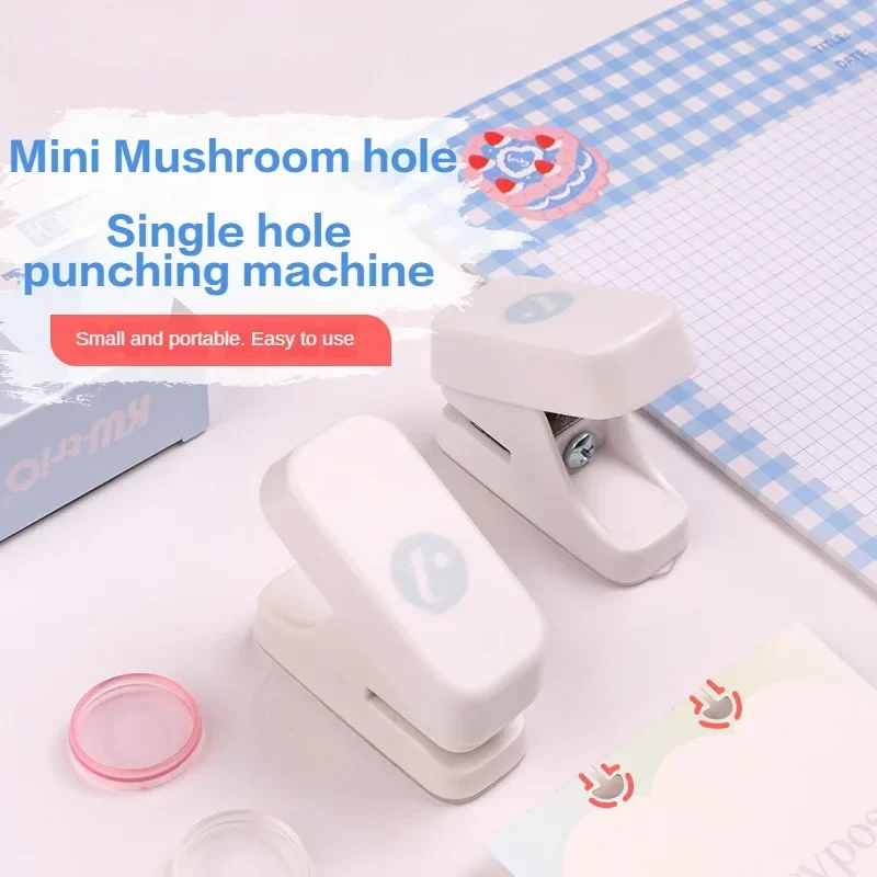 Mini 1 Hole Mushroom Hole Puncher Disc Ring Binding Cutter T-type Paper Puncher Craft DIY Tool Office School Supplies Stationery