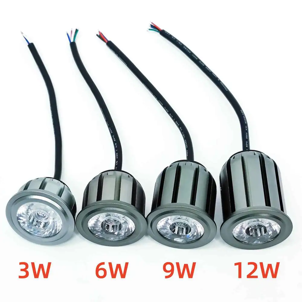 DC12V/24V 30 درجة 5 أسلاك PWM RGBW(3000K) لا IC LED Spotlight D50mm للاستخدام الداخلي (VCC+، R-، G-، B-W-)