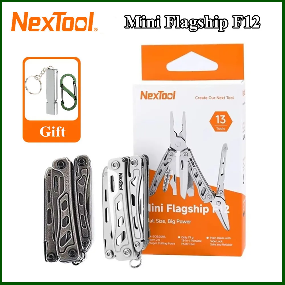 NexTool 13 en 1 Mini Flagship F12, Alicates Multiherramienta Plegables EDC, Destornillador, Lima, Regla, Herramientas Manuales para Camping y Actividades al Aire Libre