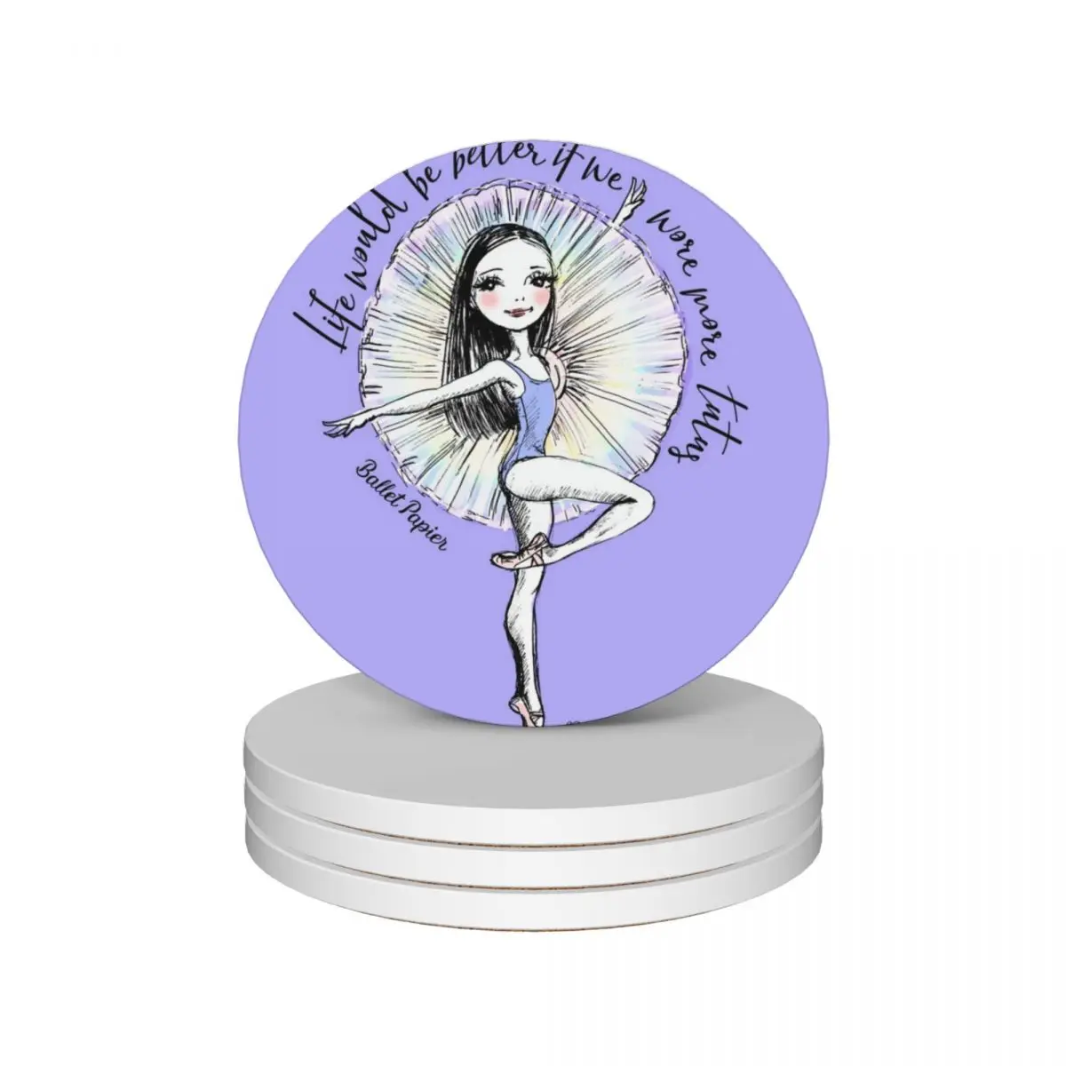 

More Tutus, More Ballerinas Ceramic Coasters (Set of 4) christmas cute kitchen Coasters