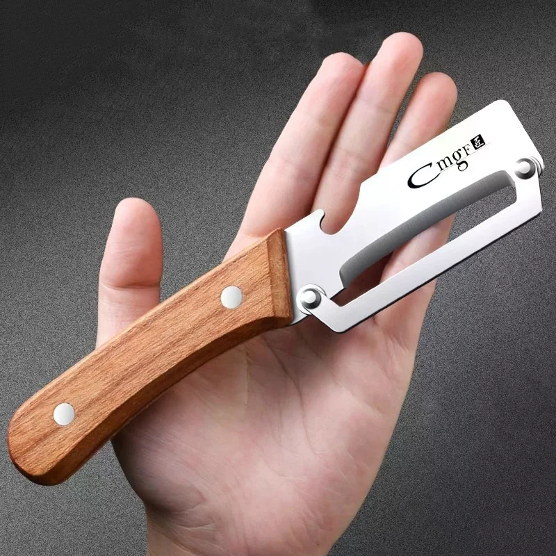 Stainless Steel Peeler With Wooden Handle For Peeling And Slicing Fruits And Vegetables | Durable And Smooth Operation