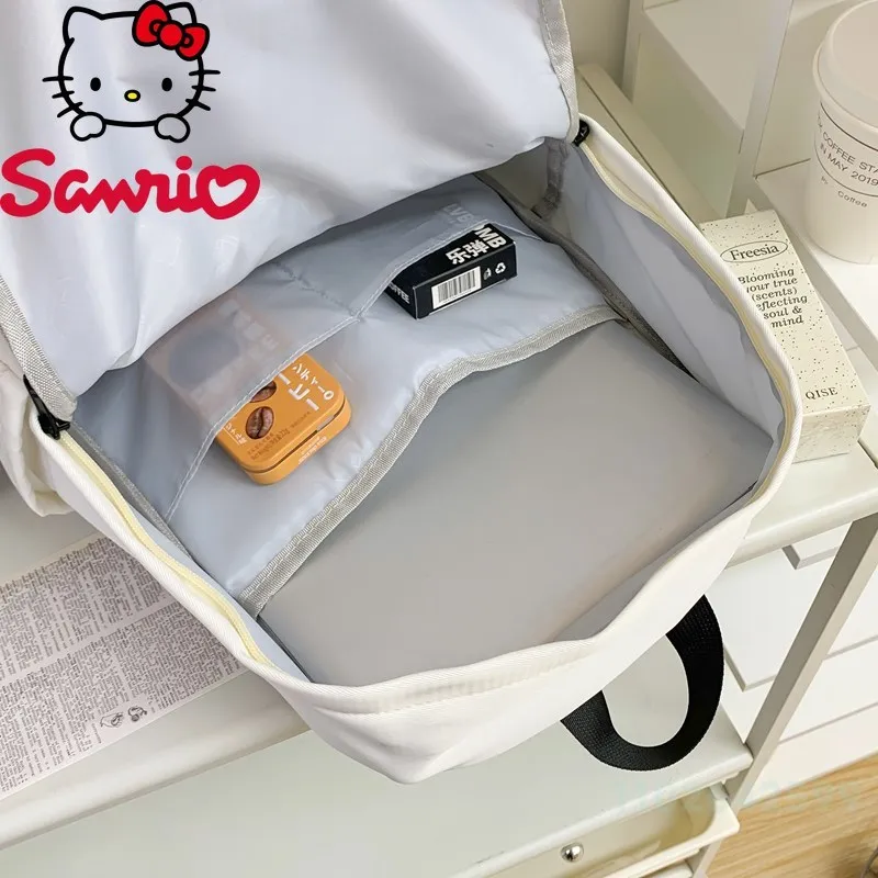  Hello Kitty New Backpack Student School Bag Unisex Cute Simple Solid Color Large Capacity Cartoon Print