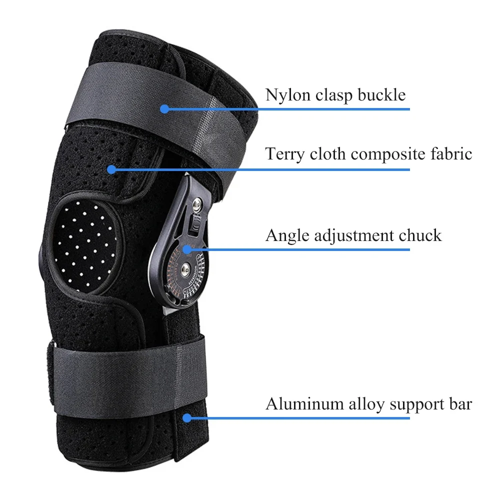 Hinged ROM Knee Brace Adjustable Knee Immobilizer Support for Arthritis ACL PCL Meniscus Tear Osteoarthritis Post OP Recovery