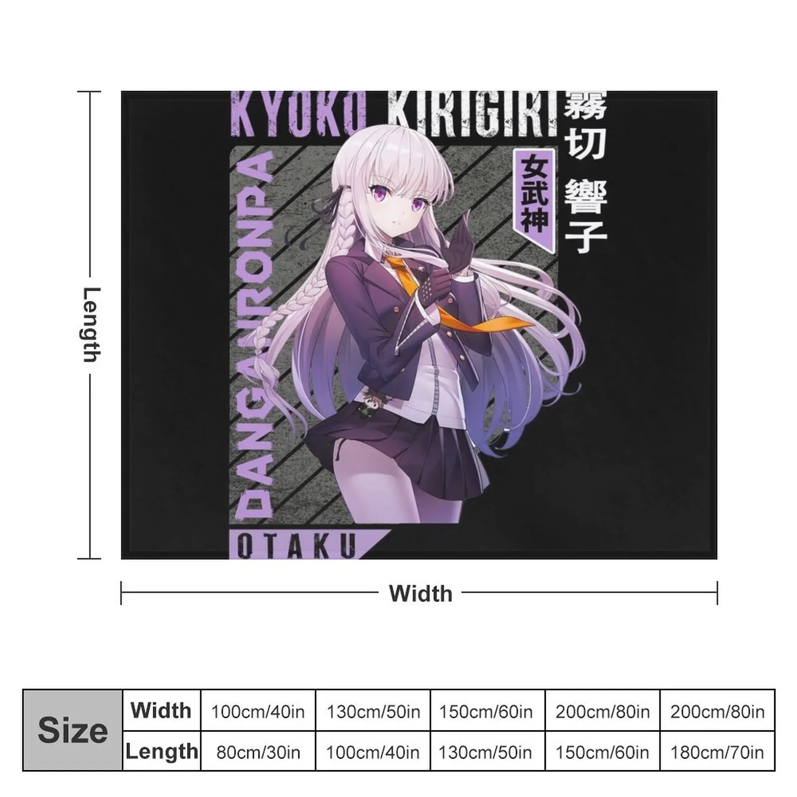 Kyoko Kirigiri Throw Blanket Custom Personalized Gift Furry Blankets