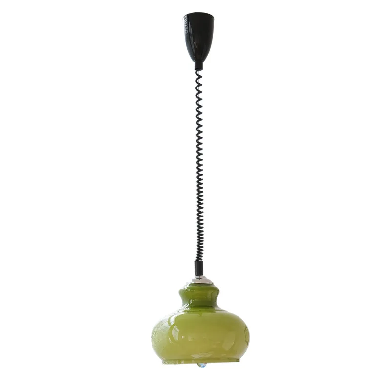 

Medieval Nordic French retro cream windshield chandelier post-modern grass green study dining room bedroom lamp