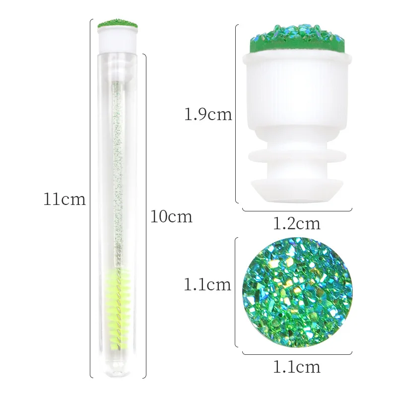 10 unids/set cepillo de pestañas microcepillo varitas de rímel cepillo de pestañas de cejas maquillaje profesional microcepillos de pestañas de diamante de cristal