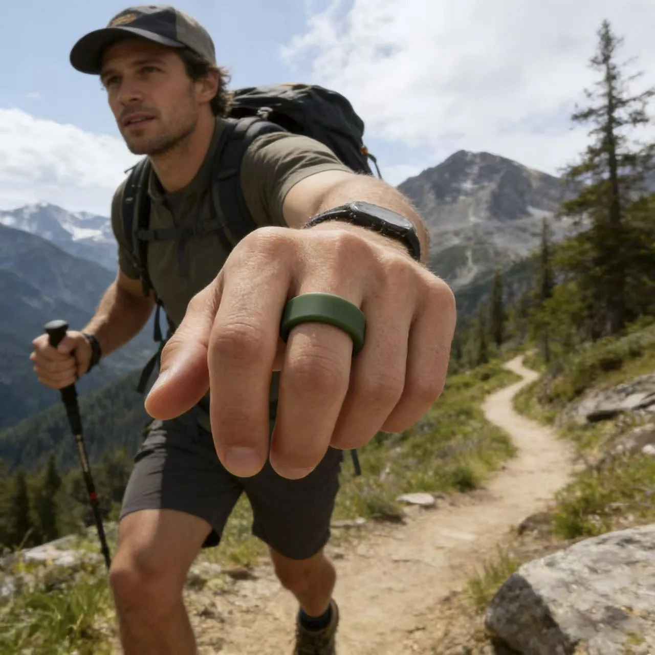 4 teile/satz Atmungsaktive Komfort Silikon Ring Geschenk Für Männer Männlich Junge Vater Sport Sportlichen Schmuck Täglichen Outdoor Arbeiten Laufen – Detail 4