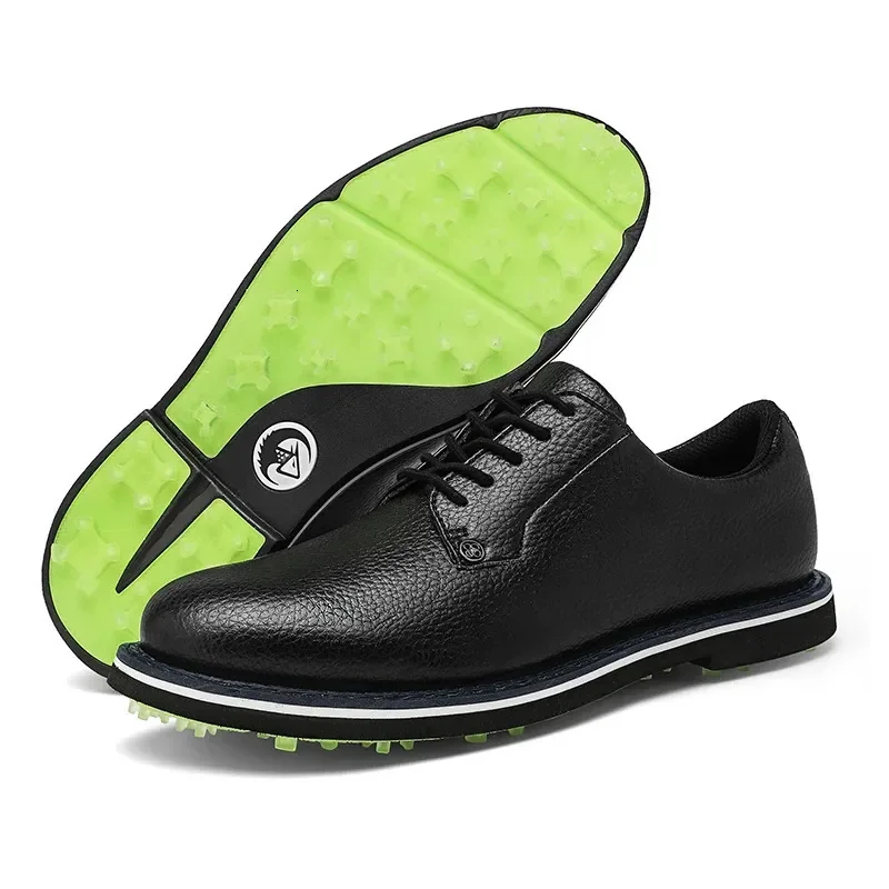 Fashion Men Sport Golf Shoes Waterproof Spike Sneakers Outdoor Male Fashion Soft Walking Leather White Black Training Footwear