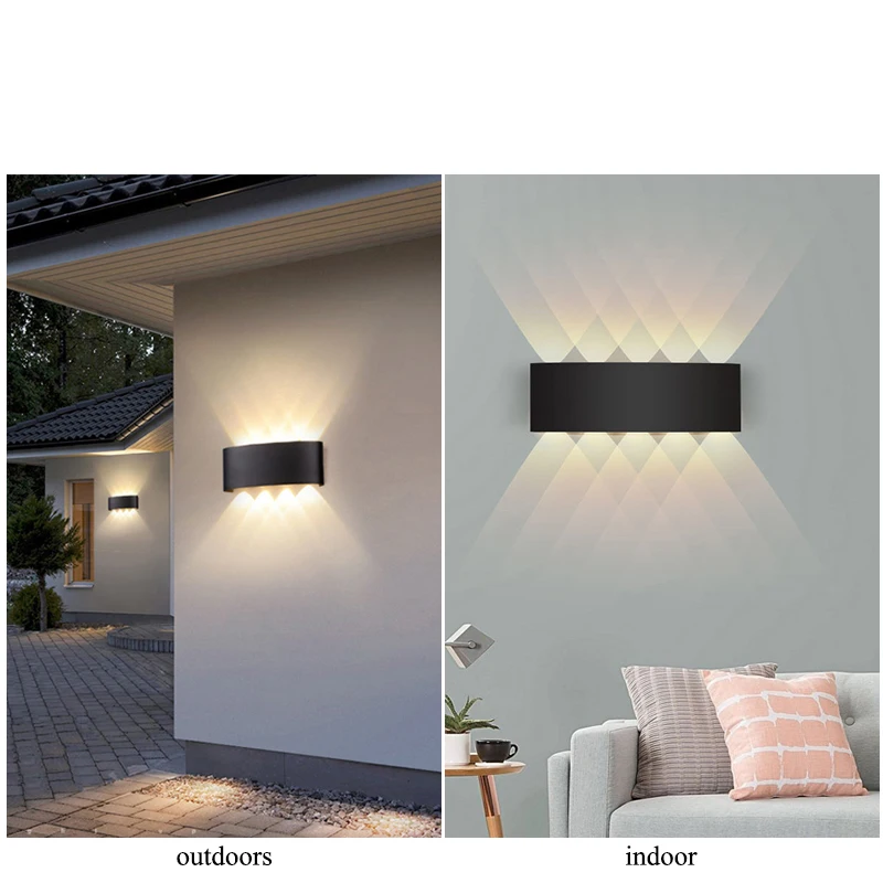 Led Wandlamp Outdoor Ip65 Waterdicht Up Down Lichtgevende Verlichting Indoor Trap Tuin Schans Licht Plastic AC110-220V