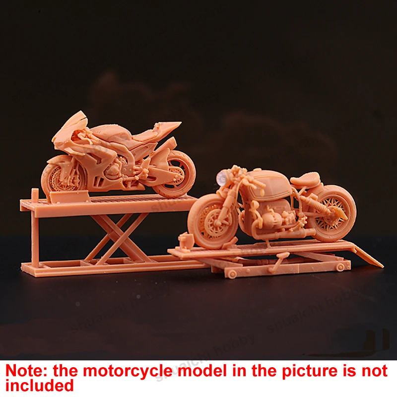 1PC Resin Lift Stand for 1/64 Scale Motorcycle Model 3D Printed Unpainted Lifting Machine Miniature Display Rack DIY Scene Parts