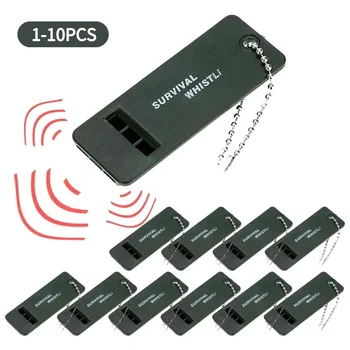 1-10PCS 3-Frequency Whistle High Decibel Survival Whistle Keychain Referee Camping Hiking Outdoor Emergency Survival Whistle