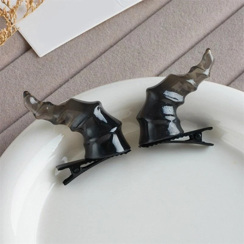 5asd 2PCS/Set Duckbills Devil Horn Hair Pin Teen Adult Halloween Braids Hair Clip