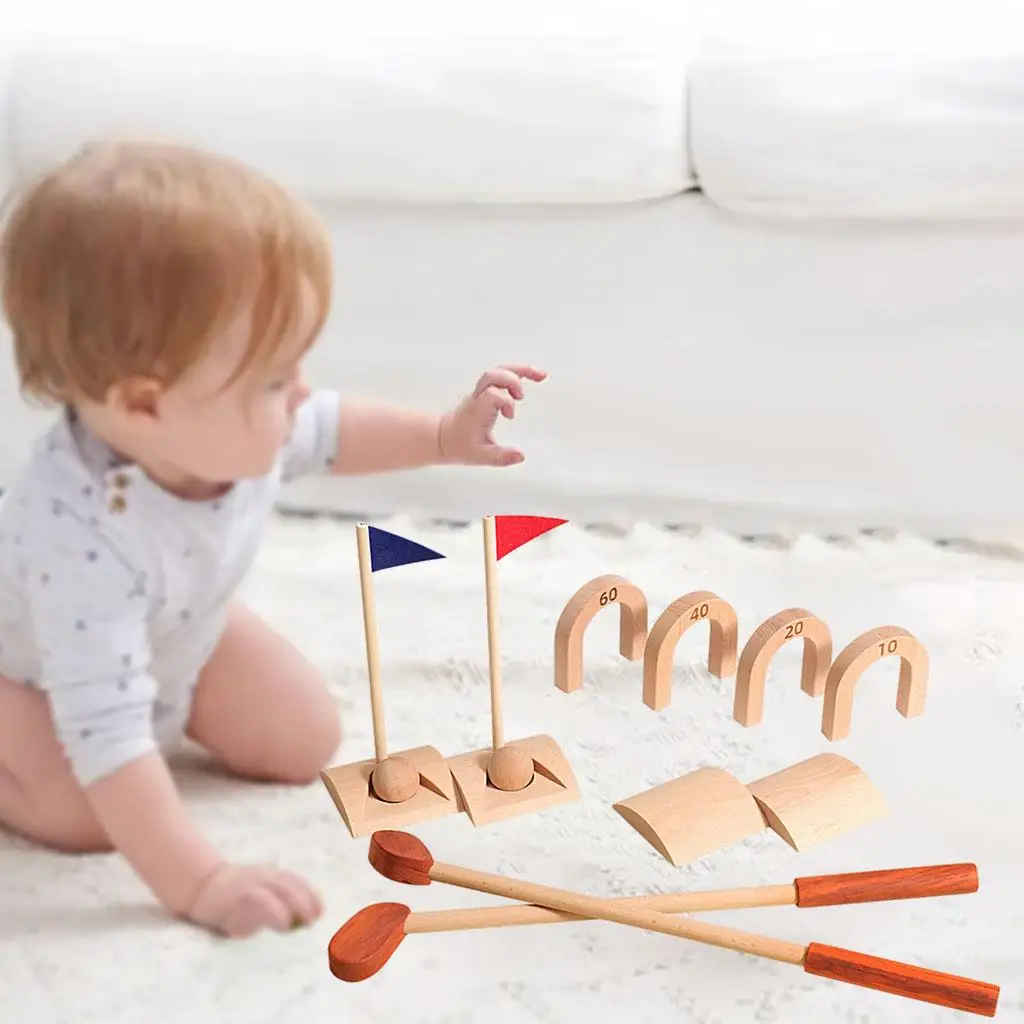 

Clubs Set Wooden Wooden Mallets Golf Course Toy Set for Boys and Girls