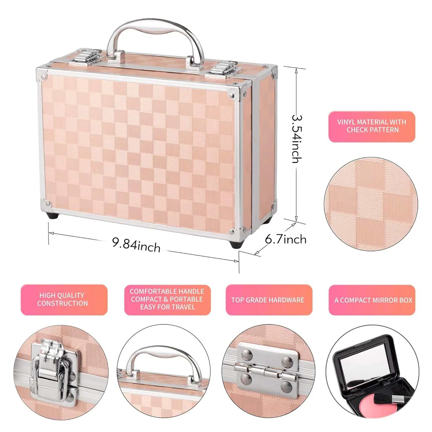 Kit trucco per ragazze adolescenti - Set completo di principianti con ombretto, balsamo per labbra, fard, lucentezza, pennelli e specchio