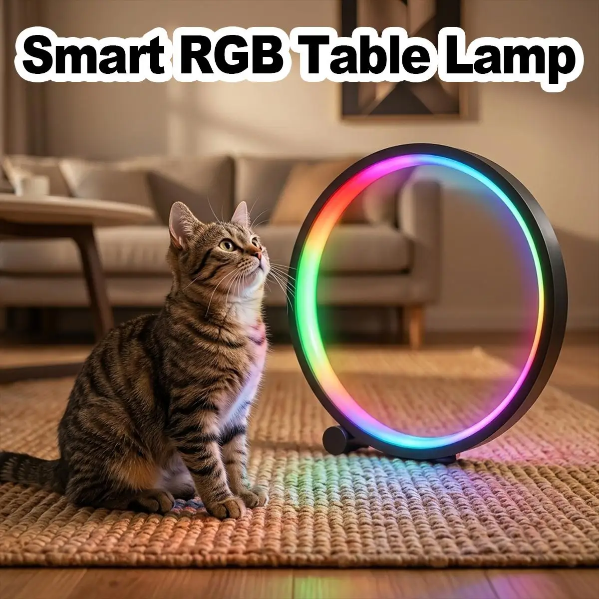 Smart Table Lamp Music Sync Stepless Dimming Table Lamps Atmosphere Usb Bedroom Decoration Ambient Light Night Stand Art Home