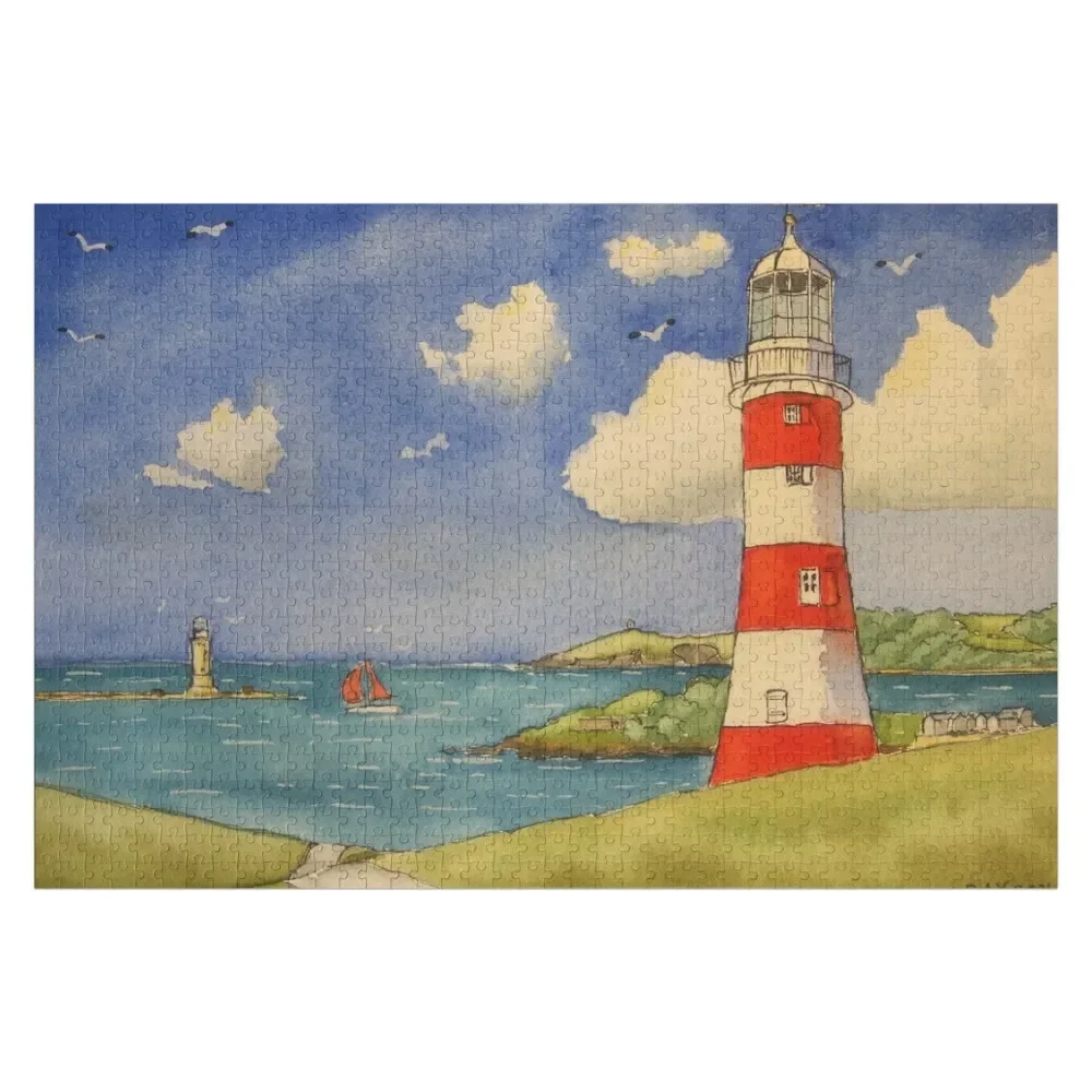 

Plymouth Hoe Lighthouse. Jigsaw Puzzle Personalised Toys Personalized Gifts Custom Kids Toy Personalized Name Puzzle