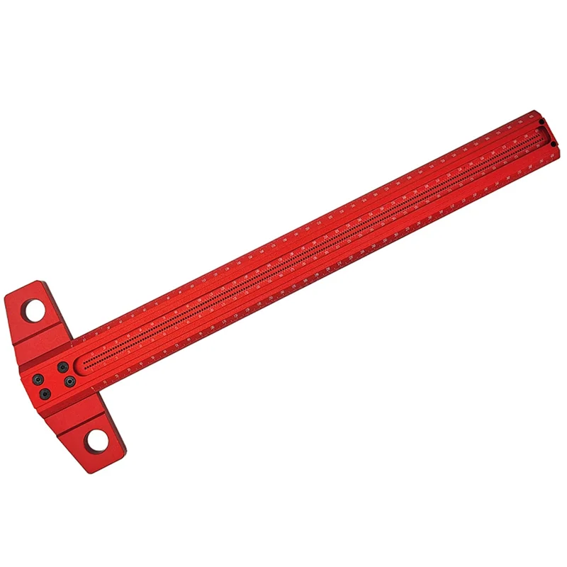 ABFI 500Mm Precision Marking T-Ruler Aluminum Alloy Woodworking Scribe Ruler Deluxe Crossed-Out Measuring Tool