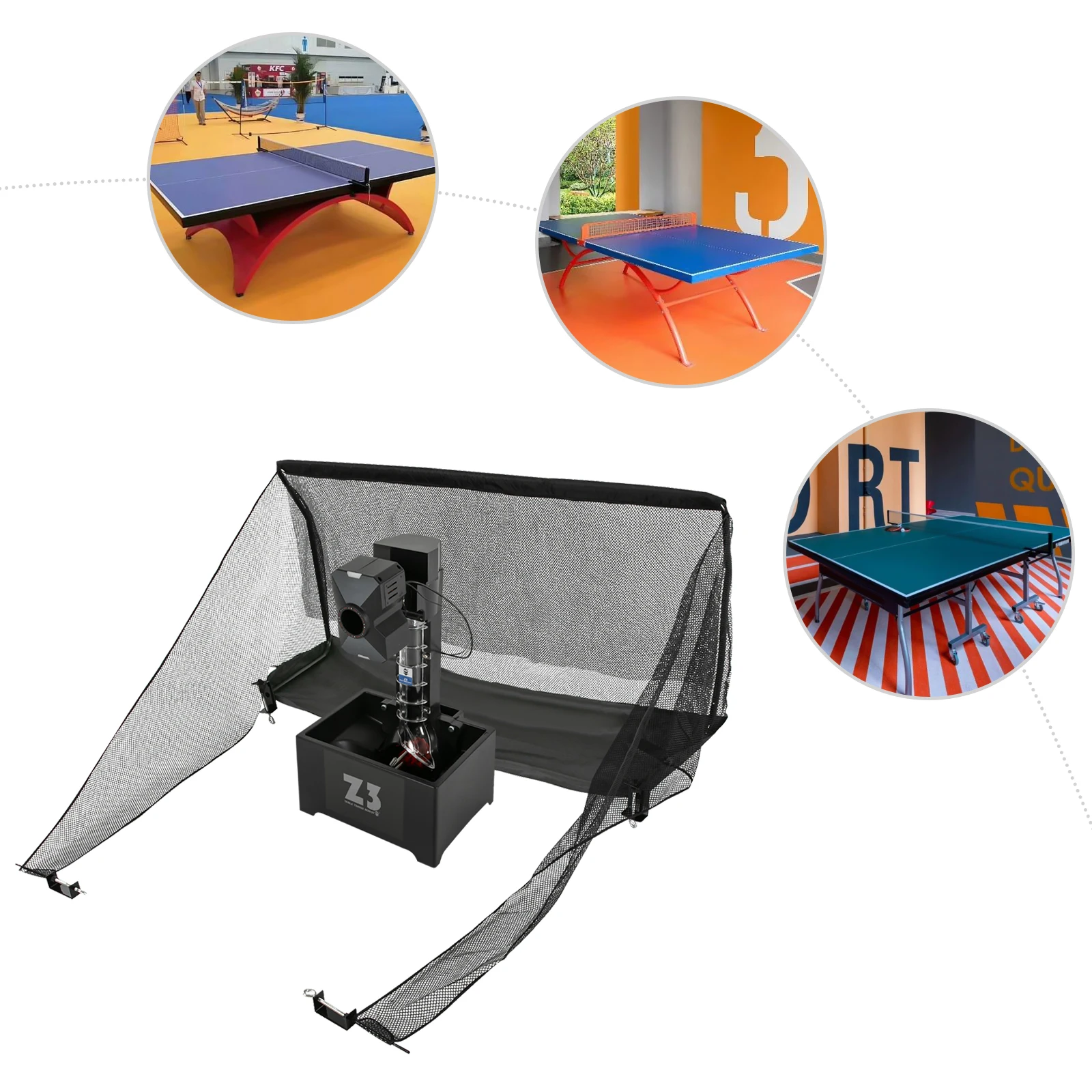 روبوت تنس الطاولة آلة بينج بونج القياسية للاتحاد الأوروبي/الولايات المتحدة مع شبكة و100 كرة لاسلكية للتحكم عن بعد آلة تنس الطاولة الأوتوماتيكية #5