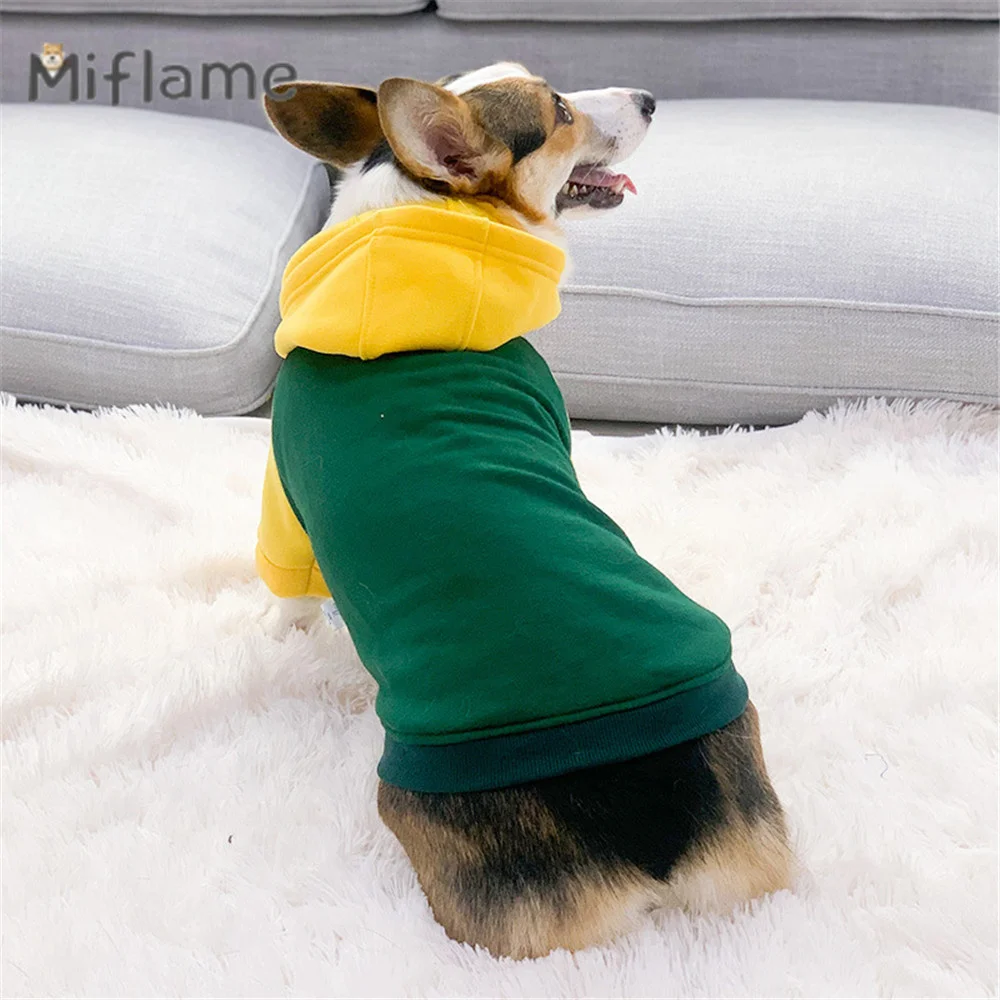 Miflame Spring Autumn Thin Small Medium Dogs Anti-hair Clothing Corgi Schnauzer French Bulldog Hoodie Pet Warm Sweater Coat