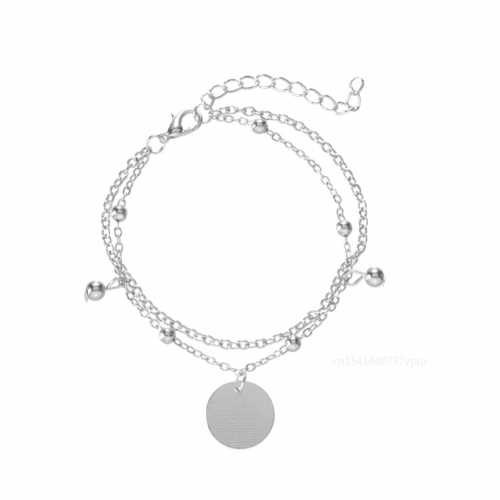 4PCS Set Vintage Silver Color Tassel Bracelet for Women Charm MultiLayer Stainless Steel Chain Bangles Party Jewelry Punk Gift