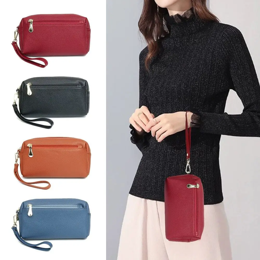 Threes Layers Card Holder Soft PU Leather Large Capacity Coin Bags Waterproof Long Zipper Wallet