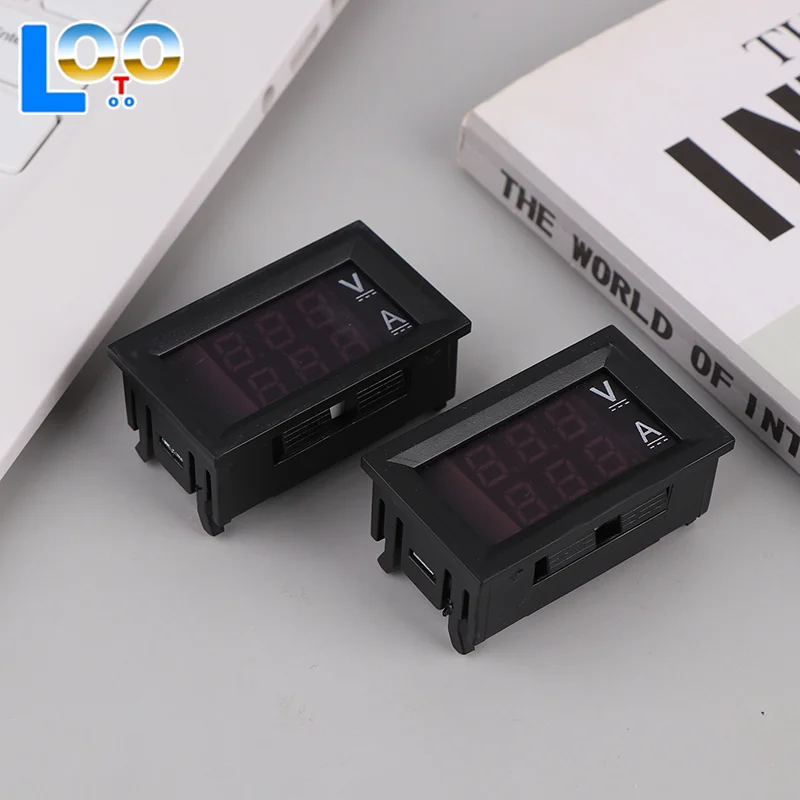 Mini voltímetro Digital, amperímetro DC 0-100V 50A Amp, medidor de corriente de voltaje, Detector, probador, pantalla LED Dual de 0,28 ", indicador + derivación