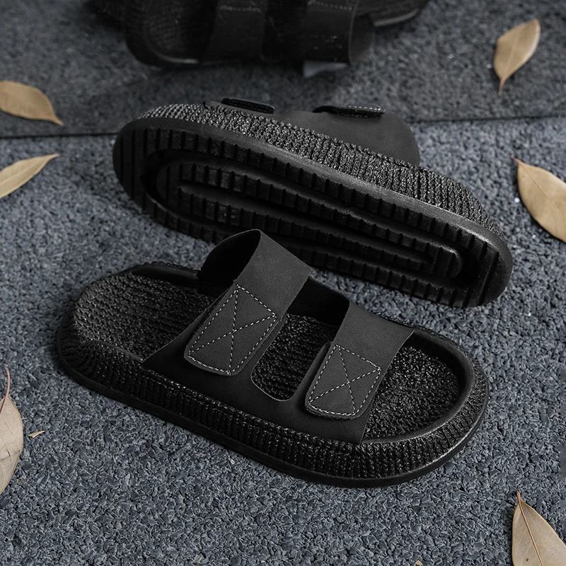 Men's One Strap Slip on Casual Slippers Summer New Breathable lightweight Anti-Slip Comfort Beach Shoes Outdoor Walking Slippers