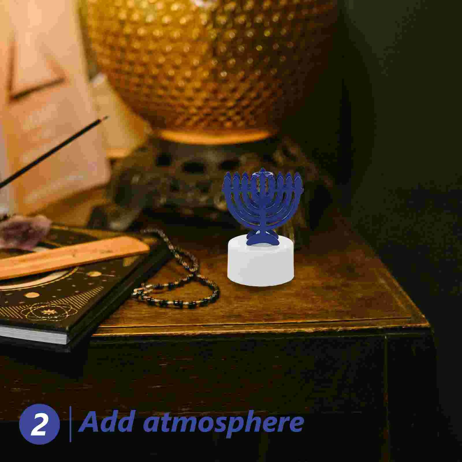 Luces cónicas LED decorativas, lámparas de oración, soporte religioso católico sin llama
