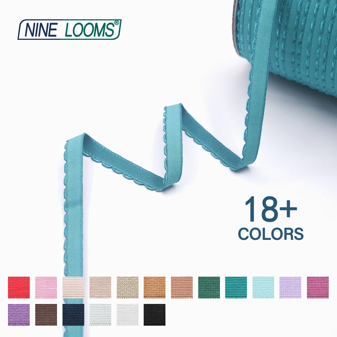 NINE LOOMS Picot BH-Träger, Gummibänder, 3/8 Zoll, 1/2 Zoll, 5/8 Zoll, 10 mm, 13 mm, 15 mm, Plüsch-Schulterband, Dessous-Nähbesätze, 50 100 Yard per Spule – Detail 12