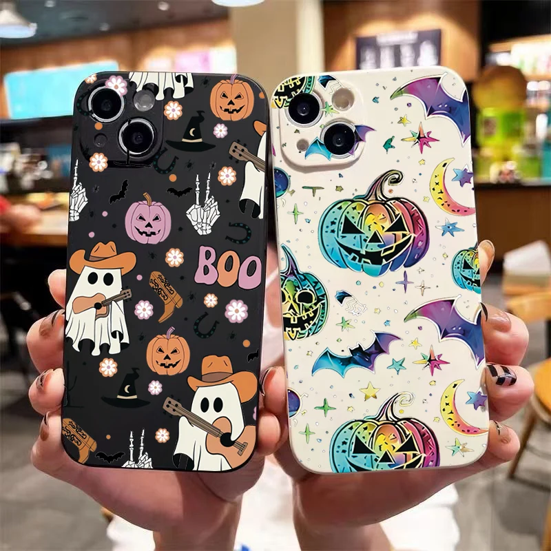 Colorful Halloween-Themed Matte Soft Case for Xiaomi Poco M6 X6 X5 X3 F5 F6 Pro 4G Mi 13 12 11 Lite 5G 14 13T 12T 14T Pro Cover