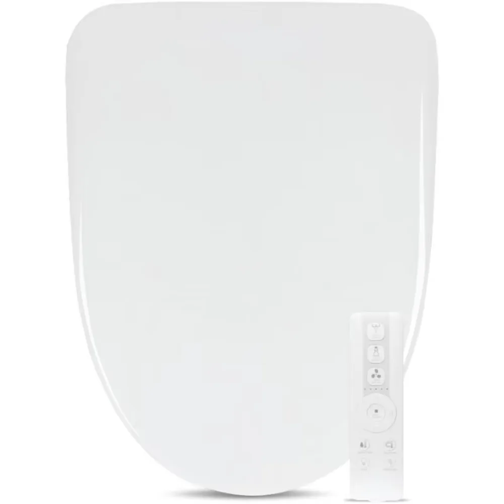 iX Pure Bidet Toilet Seat in Elongated White | Ultra Low Profile | Endless Warm Water | Arced Stainless Steel Nozzle